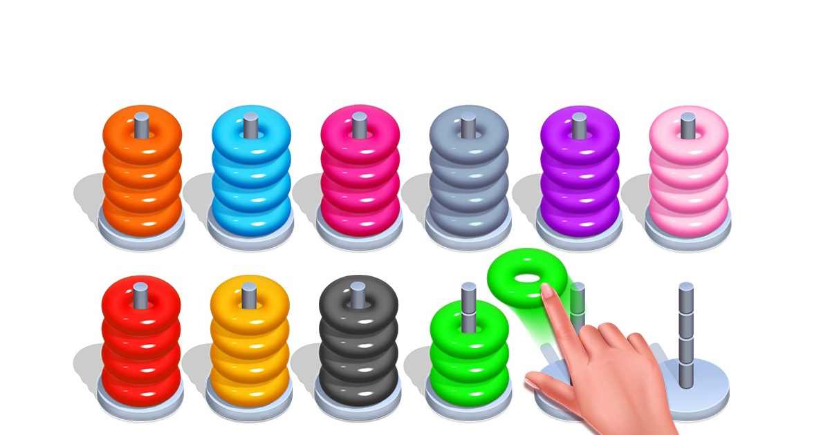 Image Color Hoop Stack - Сортировка Головоломки