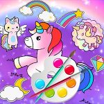 Потрясающая милая раскраска с единорогами